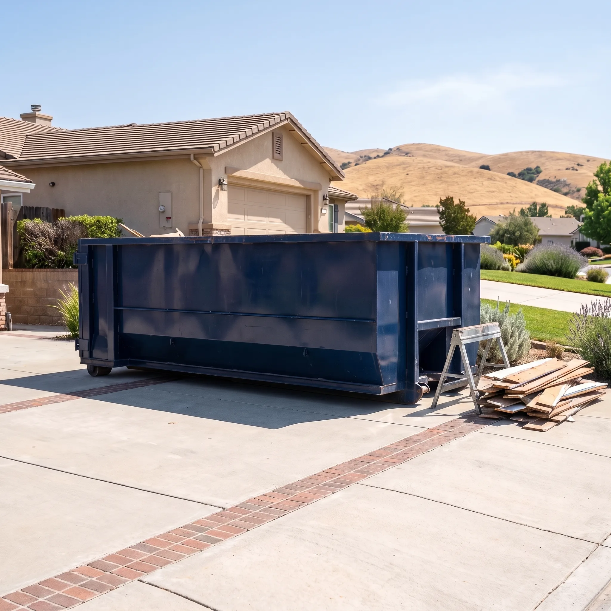 Dumpster on a El Dorado County, CA job site